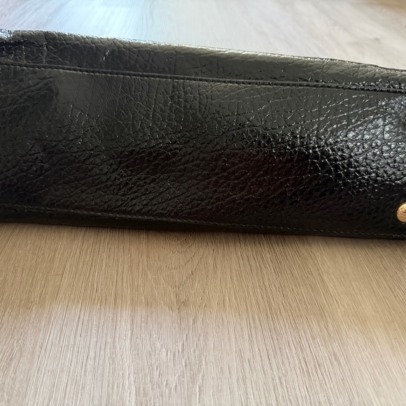 Michael Kors Shiny Black Tote with Gold Accents - Picture 6 of 9